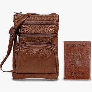 Leather Multi-Pocket Crossbody Bag